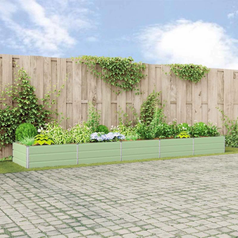 vidaXL Puķu kaste Pasteļa zaļa 195 x 100 x 45 cm Cinkots tērauds