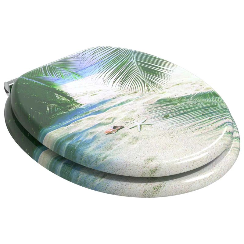 vidaXL Tualetes sēdeklis Zaļa 44 x 38 cm MDF plāksne