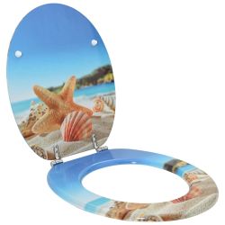 vidaXL Tualetes sēdeklis Gaiši zils 44 x 38 cm MDF plāksne