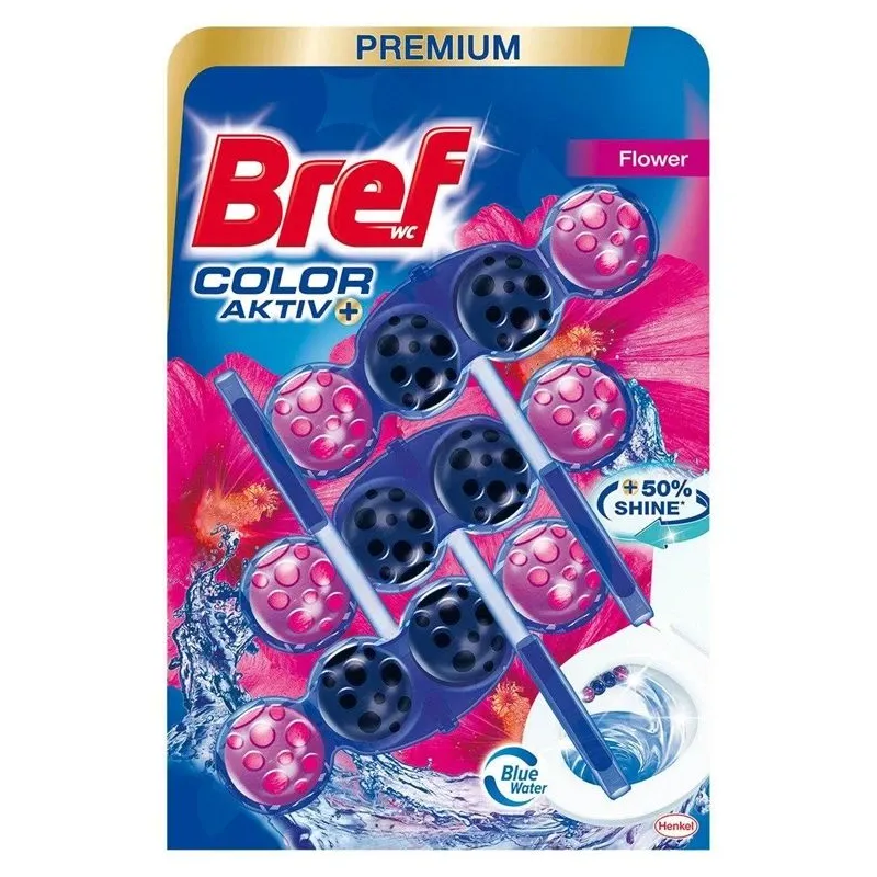 WC tīrītājs-atvēsinātājs BREF COLOR AKTIV FLOWER. 3×50 g