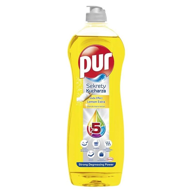 Trauku mazgāšanas līdzeklis PUR DUO POWER LEMON, 750 ml