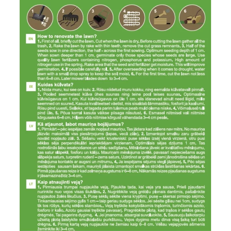 Zāliena sēklas sēšanai Garden Center, 1 kg