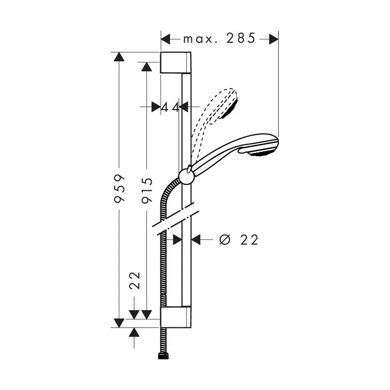 Dušas komplekts Hansgrohe Crometta 85, sudraba krās.