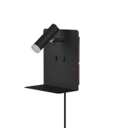 Sienas lampa element led mat melna