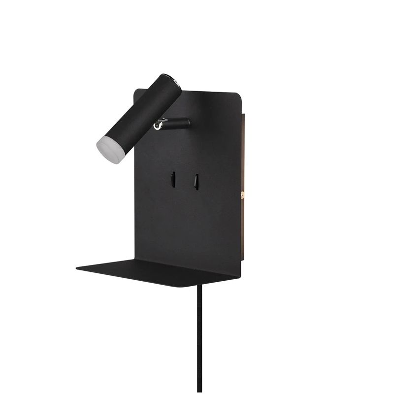 Sienas lampa element led mat melna