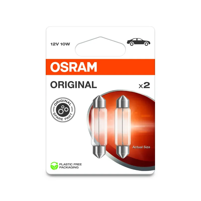 Auto spuldze Osram 6411-2BL, kvēldiegu spuldze, caurspīdīga, 12 V