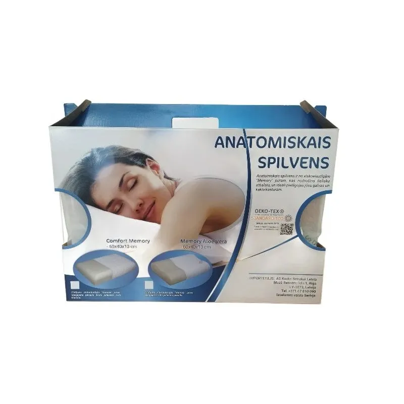 Spilvens Memory Aloe Vera, balta, 60 cm x 40 cm