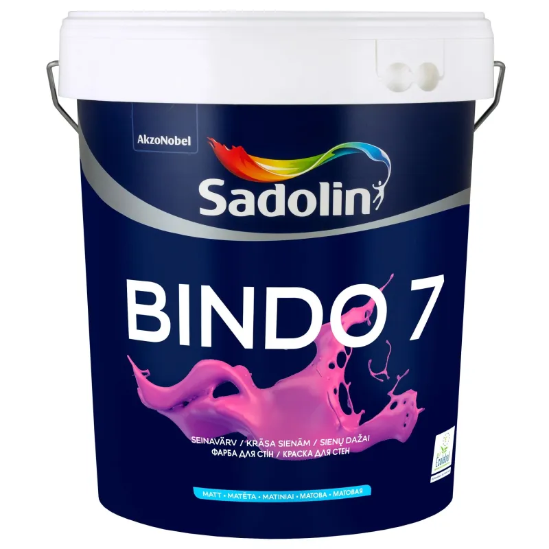Sienu krāsa Sadolin Bindo 7, balta krās., 15 l