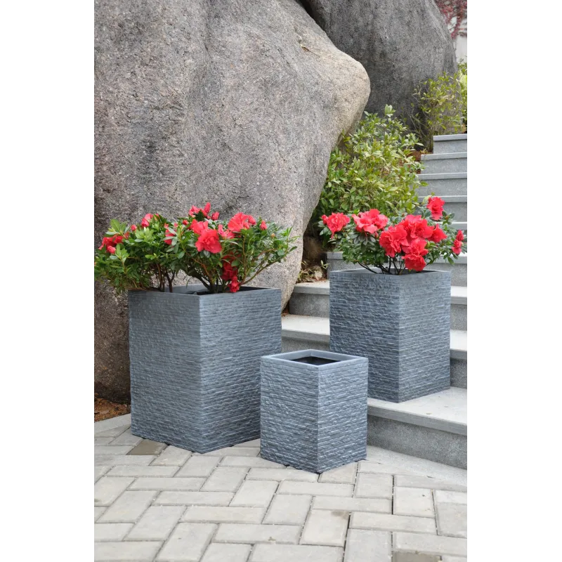 Puķu pods Domoletti T23926-B, keramika-māls, pelēka krās.