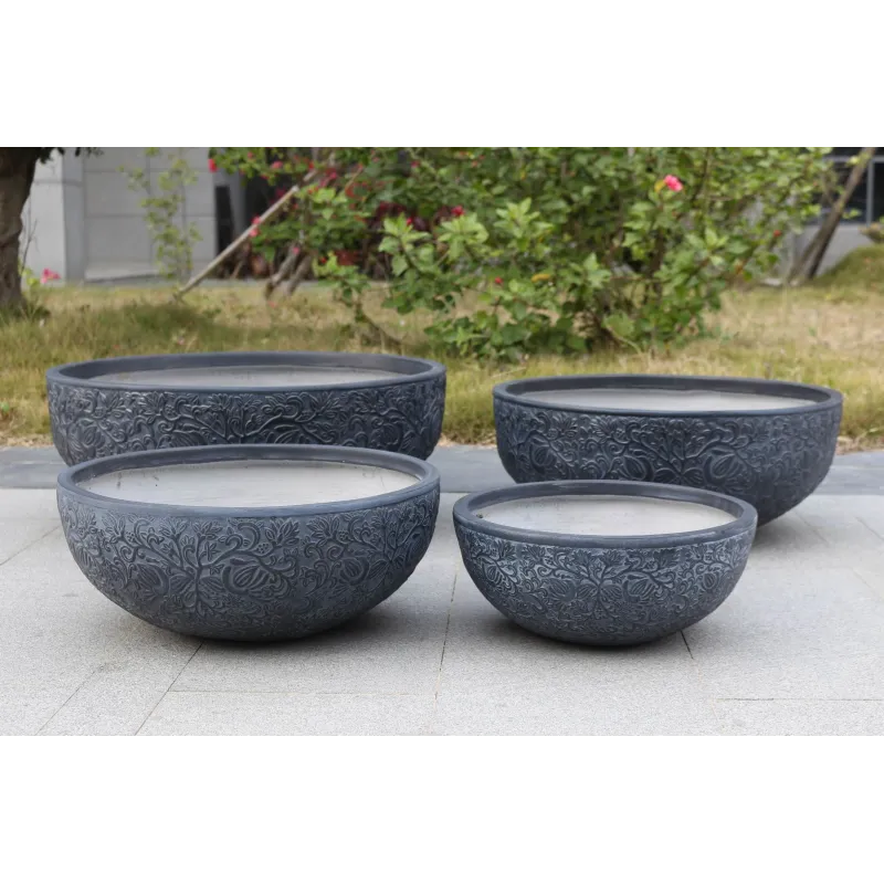 Puķu pods Domoletti LT3458-3S, keramika-māls, pelēka krās.