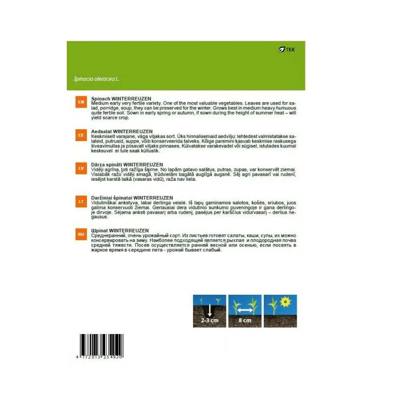 Sēklas Garden Center, spināti Winterreuzen, 2 g