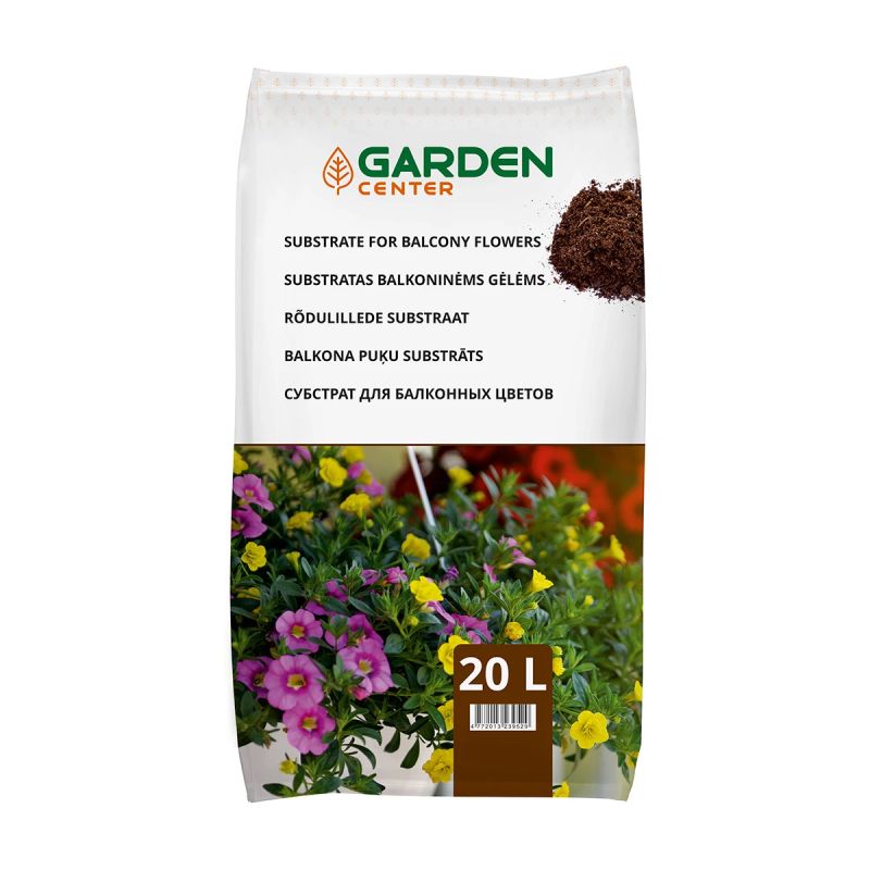 Augsne balkona puķēm 20l garden center