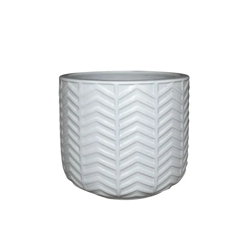 Puķu pods Domoletti IP17-1191_L, keramika, balta krās.