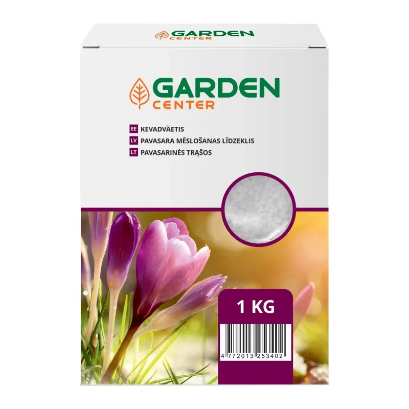 Mēslojums lapu dārzeņiem, augļu kokiem, dekoratīvajiem augiem Garden Center Spring, lielam apjomam, 1 kg