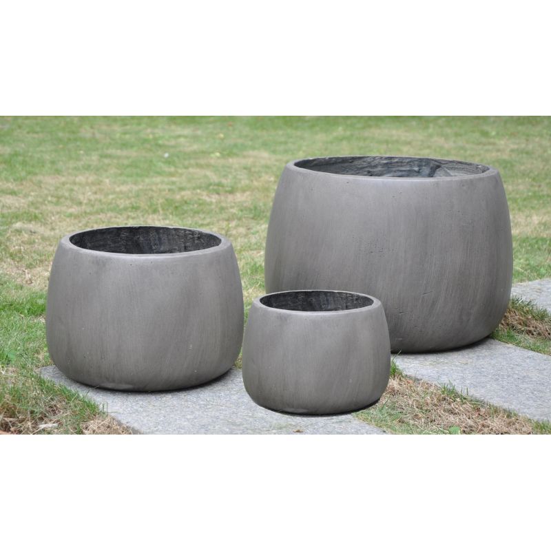 Цветочный горшок Domoletti LT14305-2S, керамика-глина, серый цв.