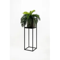 Ziedu statīvs Garden Center LILLE, 19 cm x 19 cm, 62 cm, metāls, melna krās.