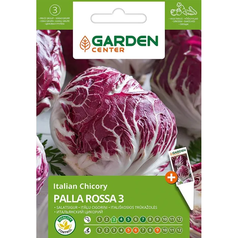 Sēklas Garden Center, lapu cigoriņš PALLA ROSSA 3, 1 g