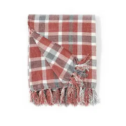 Pledi Domoletti T231022 Chenille, sarkana-pelēka, 127 cm x 152 cm