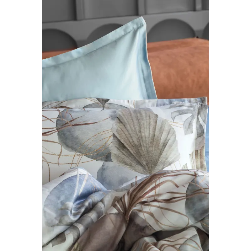 Gultas veļas komplekts Domoletti LUMINA, balta-pelēka-brūngans, 140 x 200 cm