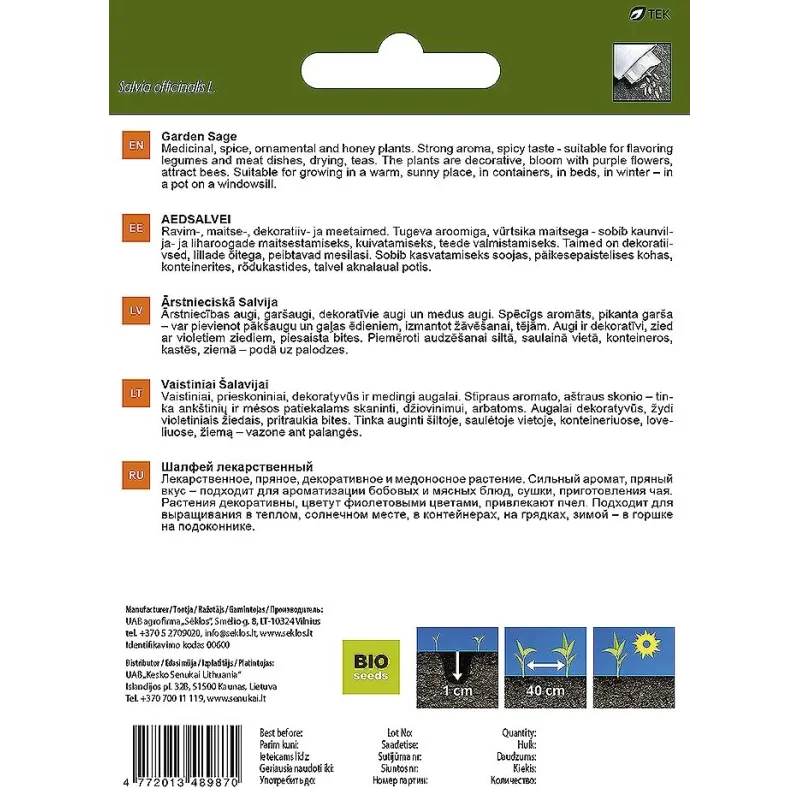 Sēklas Garden Center salvija, 0.4 g