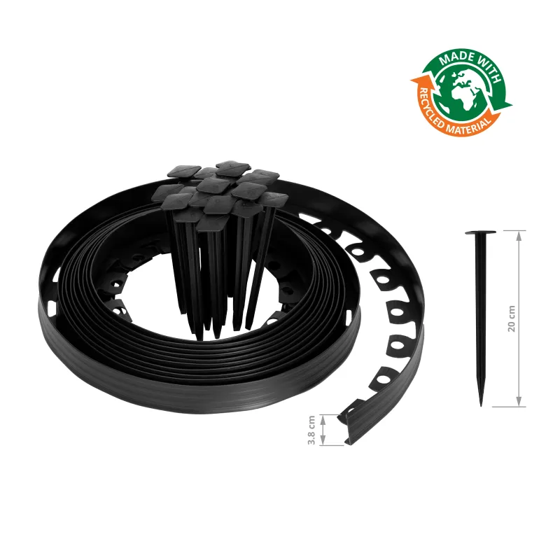 Dobes apmale Garden Center, 1000 cm x 3.8 cm x 3.8 cm, melna krās.