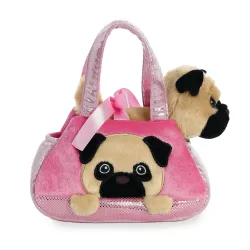 AURORA FANCY PALS Pliušinis mopsas rankinėje, 20 cm