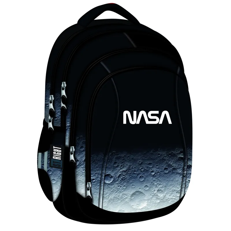 Skolas mugursoma St. Right 5903235667183, melna-pelēka-gaiši zila, 29 cm x 17 cm x 39 cm