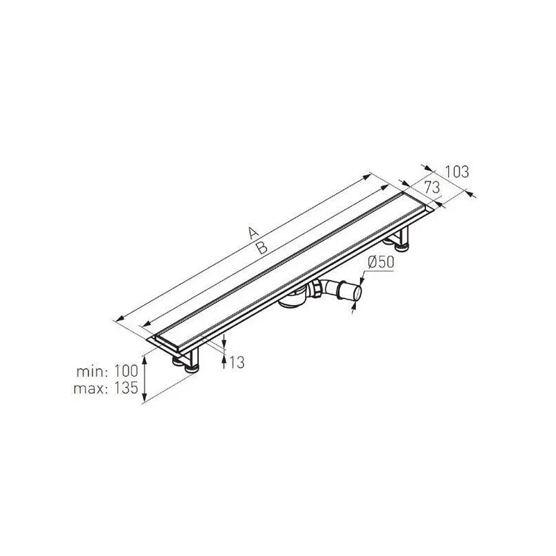 Dušas kanāls Ferro OL70-BL, 70 cm, DIA 5 cm