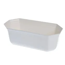 Puķu pods Uniplastex UKOR, plastmasa, 24 cm x 11.3 cm, balta krās.