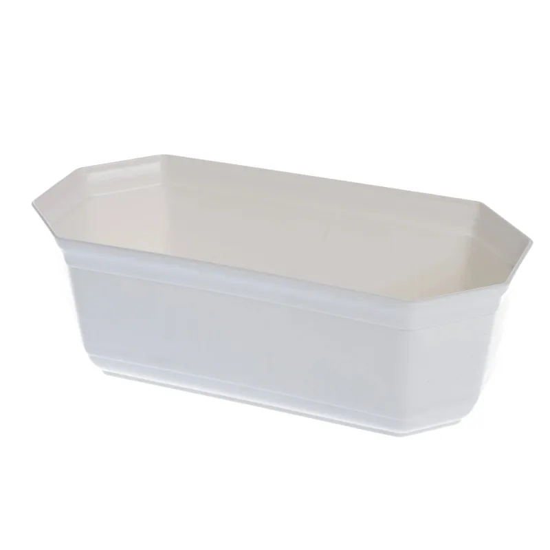 Puķu pods Uniplastex UKOR, plastmasa, 24 cm x 11.3 cm, balta krās.