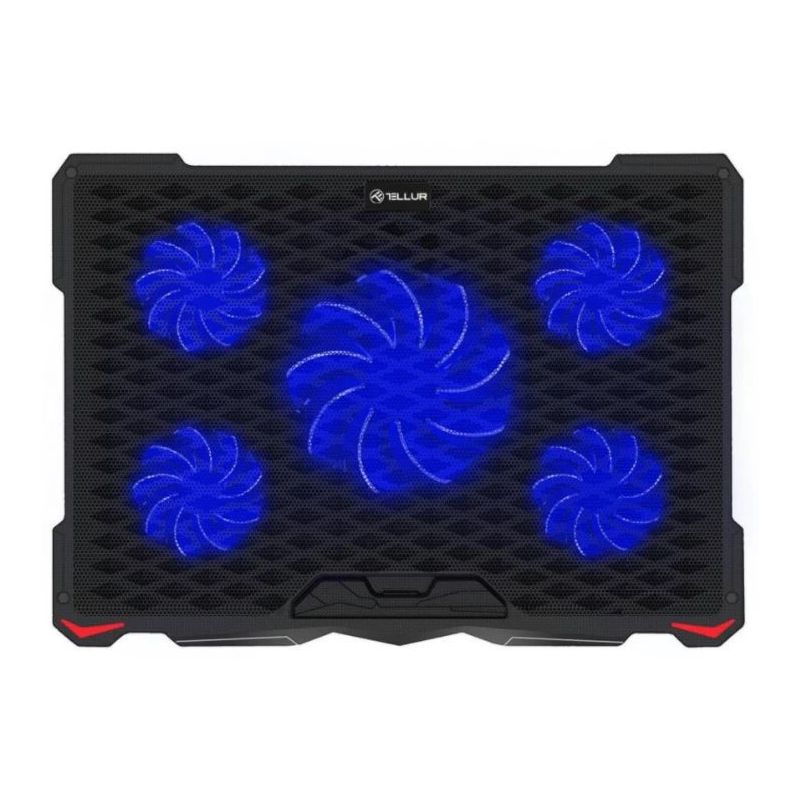 Tellur Cooling pad Basic 17, 5 fans, LED, Black
