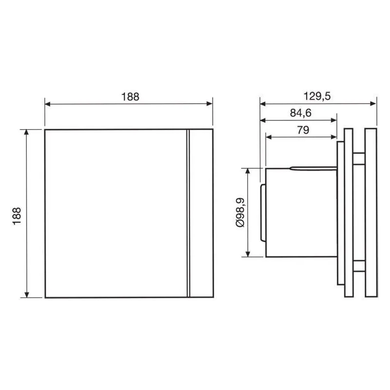 Ventilators sadzīves Soler&Palau Silent Design 100 CZ, klusa darbība, 10 cm