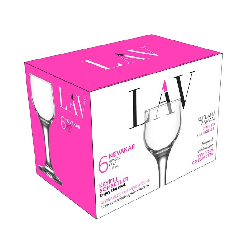 Glāzes 55ml nev512f 6gab