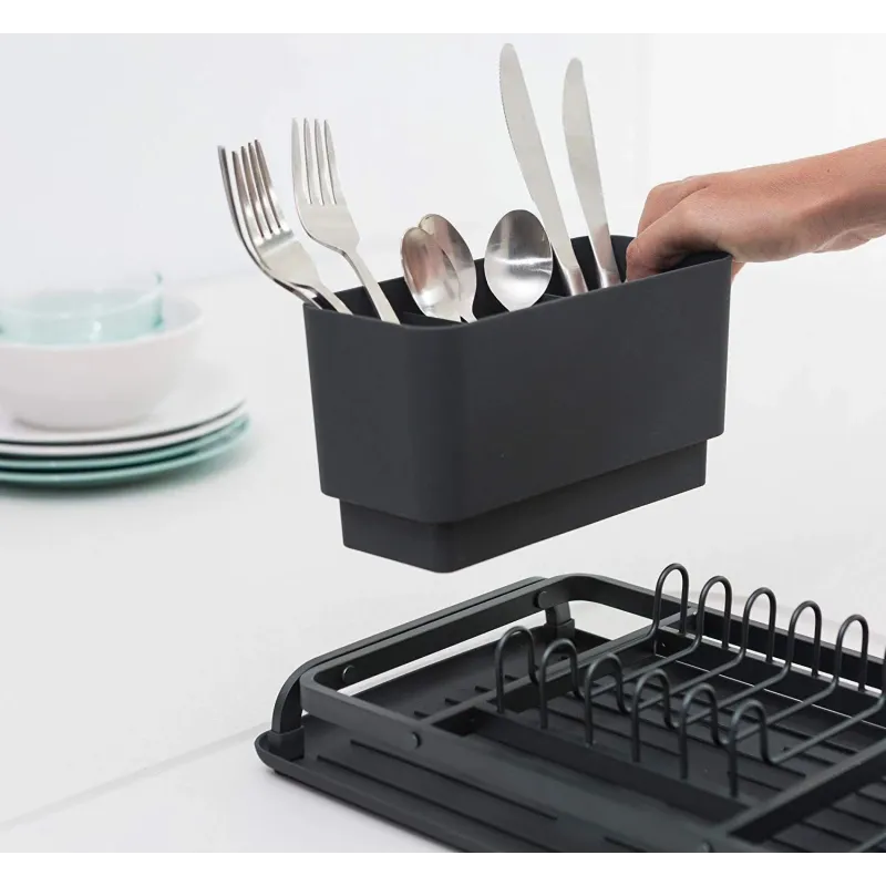 Trauku žāvētājs Brabantia, 46.3 cm x 20 cm x 12.6 cm, metāls, melna krās.