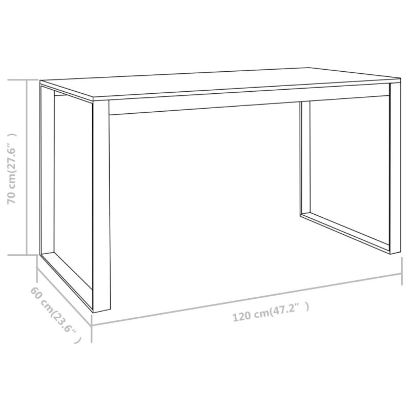 vidaXL datorgalds, melna un ozolkoka krāsa, 120x60x70 cm