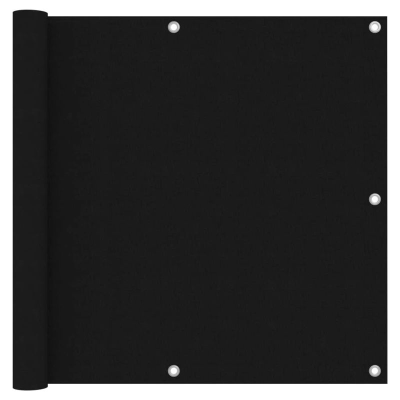 vidaXL balkona aizslietnis, 90x500 cm, melns oksforda audums