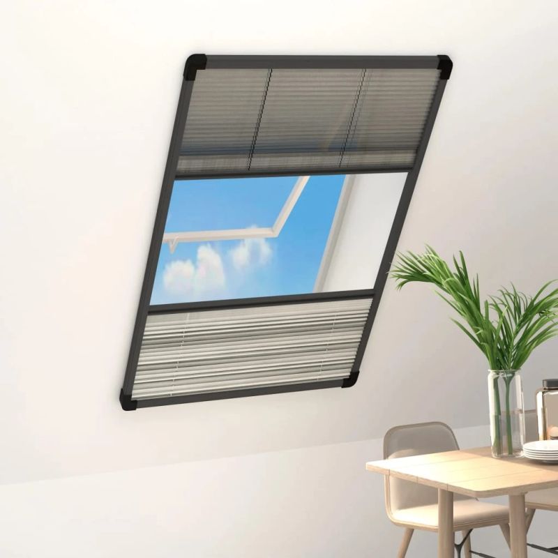 vidaXL kukaiņu siets logam ar žalūziju, 80x160 cm, alumīnijs, plisēts