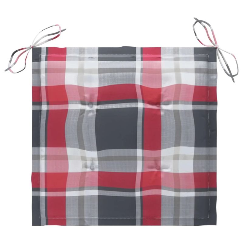 vidaXL dārza krēsli, matrači ar četrstūriem, 4 gab., masīvs tīkkoks