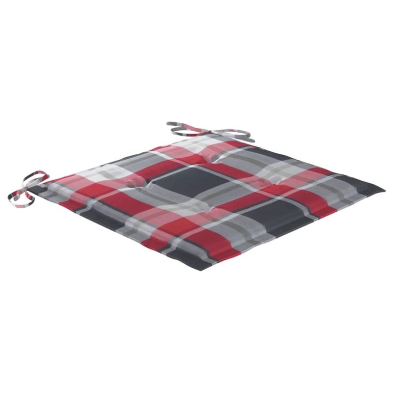 vidaXL dārza krēsli, matrači ar četrstūriem, 4 gab., masīvs tīkkoks