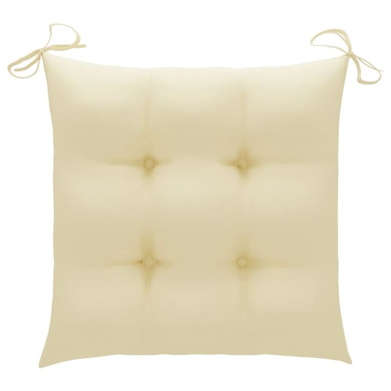 vidaXL dārza krēsli ar matračiem, 4 gab., akācijas masīvkoks