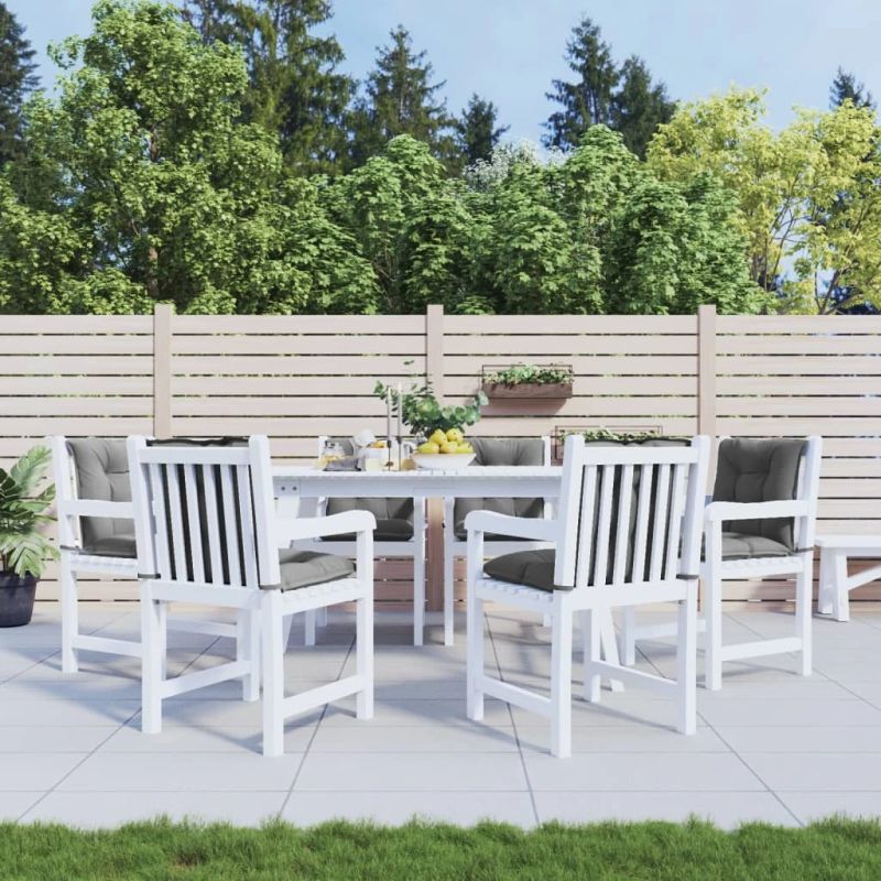 vidaXL dārza krēslu spilveni, 6 gab., pelēki, 100x50x7 cm, audums