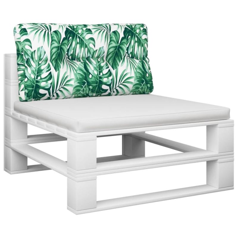 vidaXL palešu spilvens, 80x40x12 cm, audums ar lapu apdruku