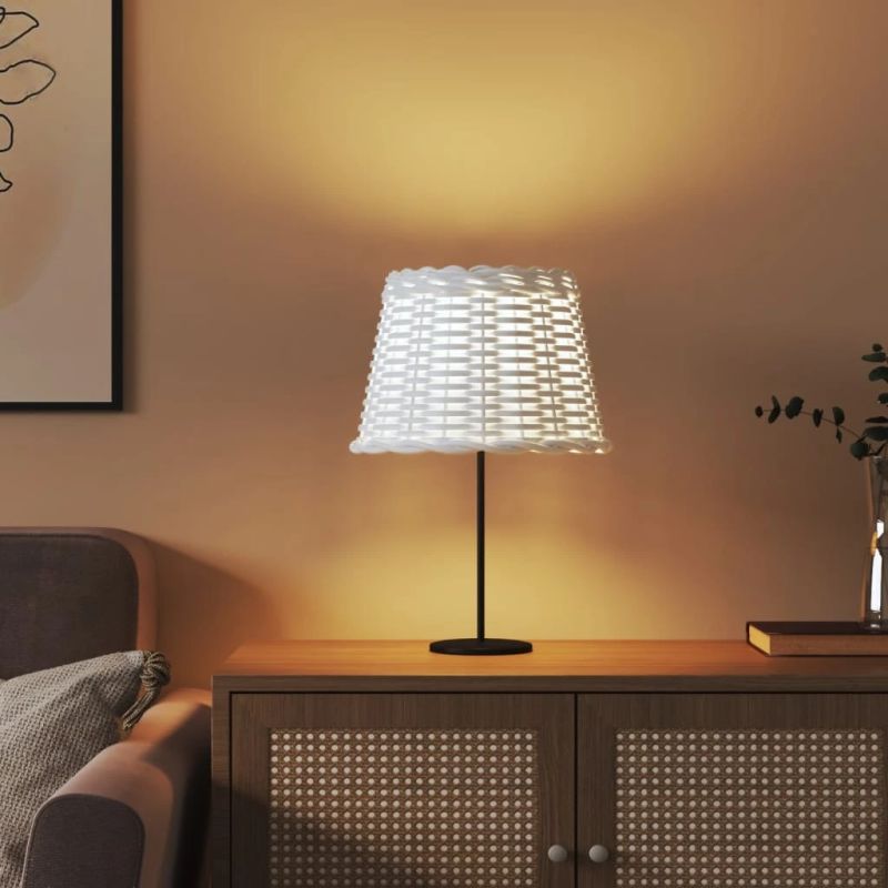 vidaXL lampas abažūrs, balts, DIA30x20 cm, pīts