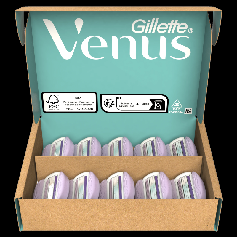 Gillette Venus ComfortGlide Breeze Razor Skuvekļa Maināmas Asmeņu Kasetnes, 10 gab