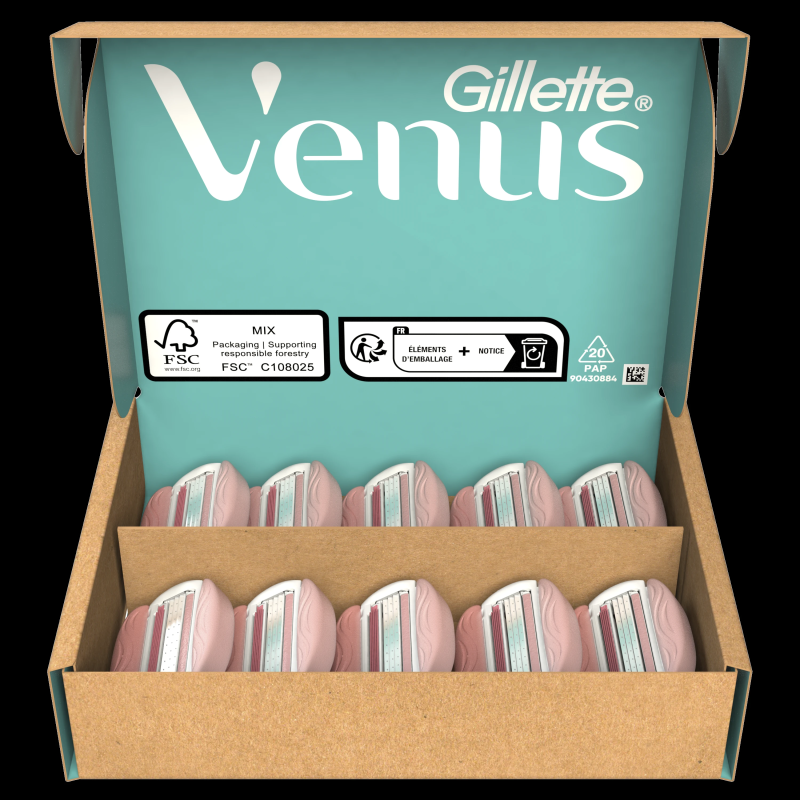 Gillette Venus ComfortGlide Spa Breeze Razor Skuvekļa Maināmas Asmeņu Kasetnes, 10 gab