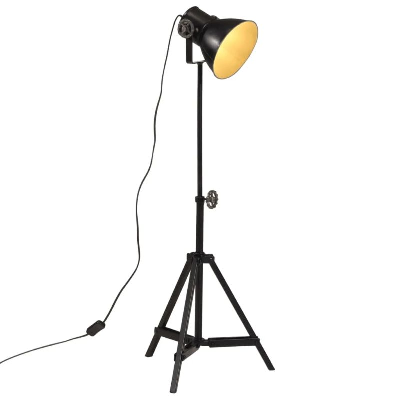 vidaXL grīdas lampa, 25 W, melna, 35x35x65-95 cm, E27