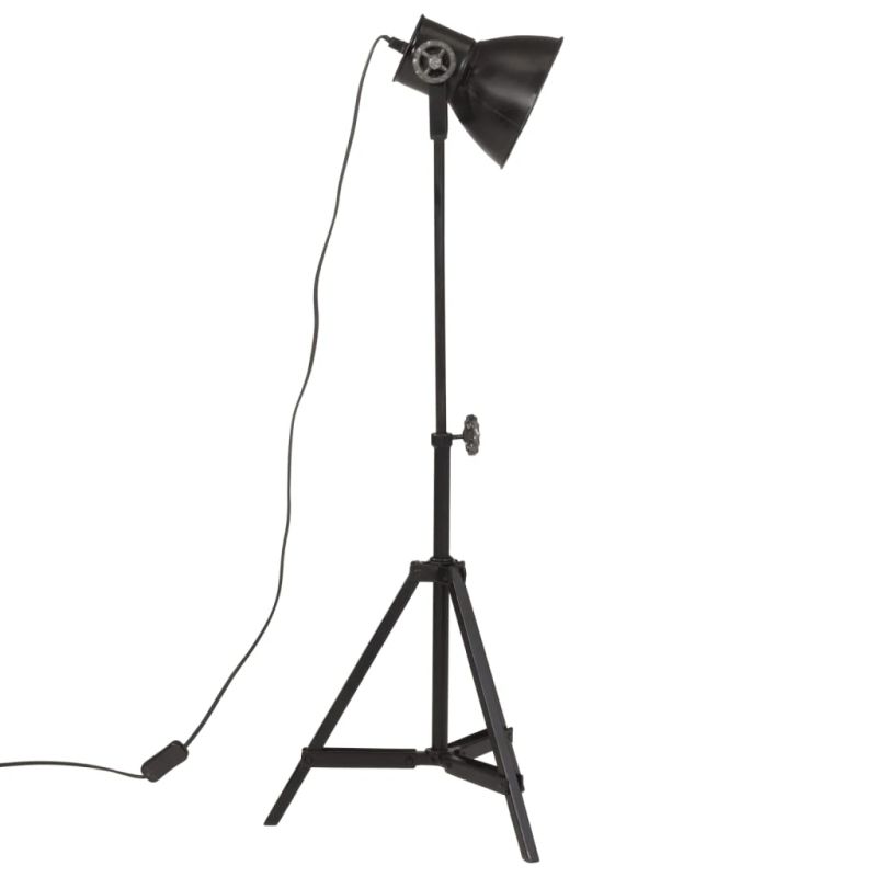 vidaXL grīdas lampa, 25 W, melna, 35x35x65-95 cm, E27