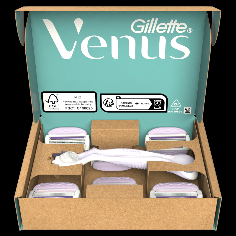 Gillette Venus ComfortGlide Breeze Skuveklis + Asmeņi 6 gab