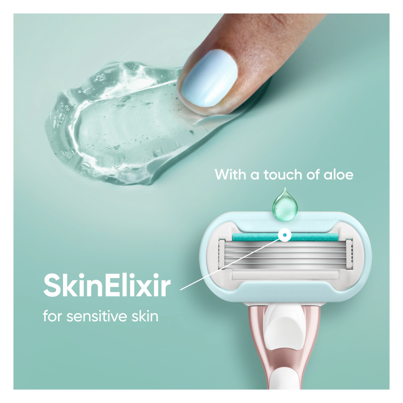 Gillette Venus Deluxe Smooth Sensitive Rosegold Skuveklis + 9 Skuvekļa Galviņas