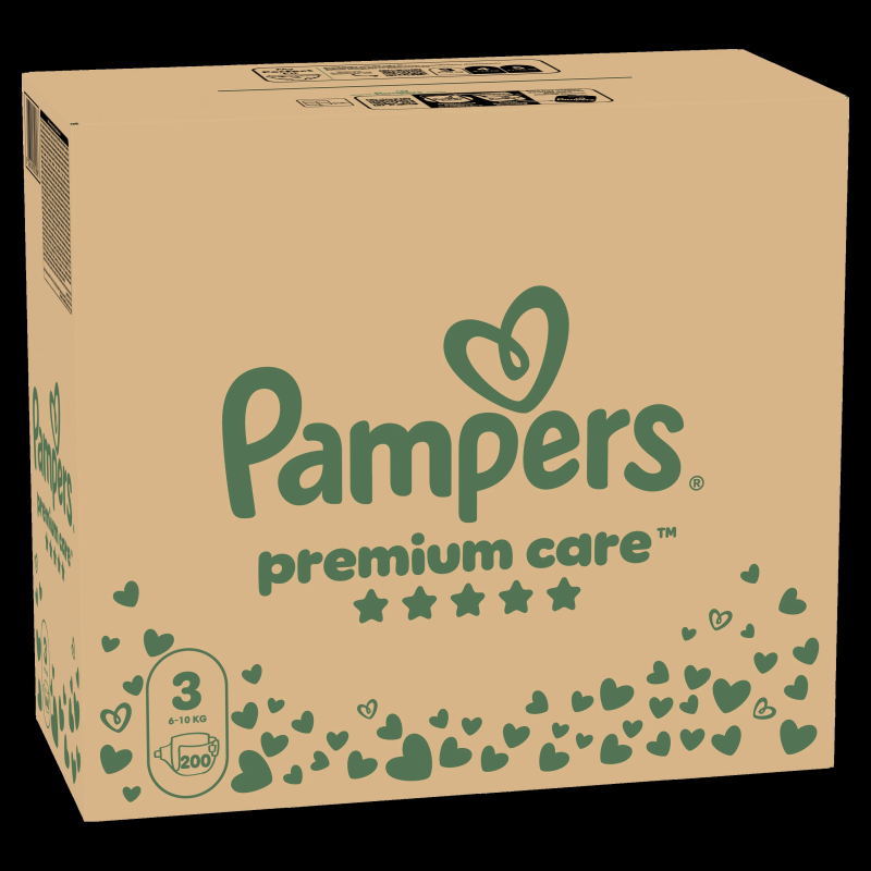 Pampers Premium Care Autiņbiksītes, 3 Izmērs, 200 Autiņbiksītes, 6-10kg